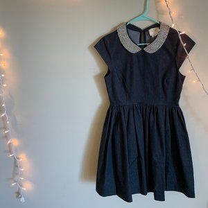 Kate Spade Denim Dress with Jeweled Collar